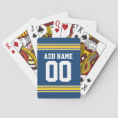 Blue Yellow Football Team Jersey naam en nummer Speelkaarten (Achterkant)