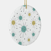 Blue Yellow Franciscan Starburst Mid Century Keramisch Ornament (Rechts)