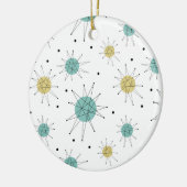 Blue Yellow Franciscan Starburst Mid Century Keramisch Ornament (Links)