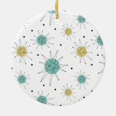 Blue Yellow Franciscan Starburst Mid Century Keramisch Ornament (Achterkant)