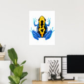 Blue Yellow Frog Digital Print | Frog Wall Print (Thuiskantoor)