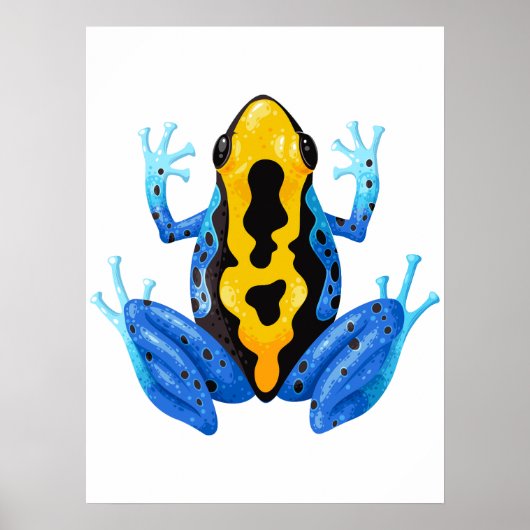 Blue Yellow Frog Digital Print | Frog Wall Print (Voorkant)