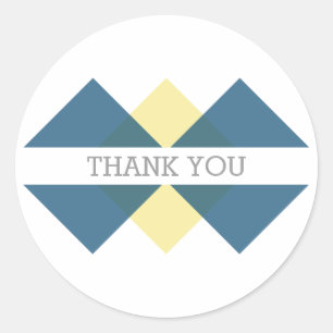 Blue Yellow Geometric Triad Dank u Stickers