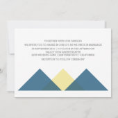 Blue Yellow Geometric Triad Wedding Invite Kaart (Achterkant)