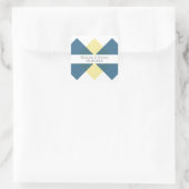 Blue Yellow Geometric Triad Wedding Stickers (Tas)