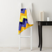 Blue Yellow Gold Chevrons Medium Sherpa Blanket Sherpa Deken (In situ)