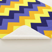 Blue Yellow Gold Chevrons Medium Sherpa Blanket Sherpa Deken (3/4)