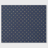 Blue Yellow Gold Stippen Patroon Verjaardag Jubile Cadeaupapier (Vlak)