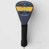 Blue Yellow Golfclub Logo Naam Golfheadcover (Voorkant)