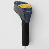 Blue Yellow Golfclub Logo Naam Golfheadcover (Schuin)