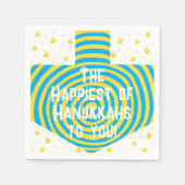 Blue Yellow Hanukkah Swirl Dreidel Servet (Voorkant)