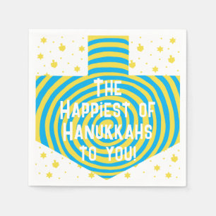 Blue Yellow Hanukkah Swirl Dreidel Servet