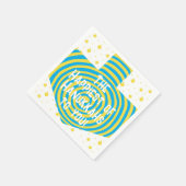 Blue Yellow Hanukkah Swirl Dreidel Servet (Hoek)