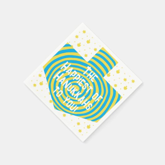 Blue Yellow Hanukkah Swirl Dreidel Servet (Hoek)