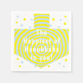 Blue Yellow Hanukkah Swirl Dreidel Servet