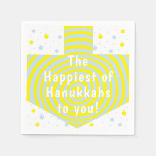 Blue Yellow Hanukkah Swirl Dreidel Servet (Voorkant)