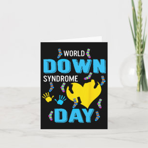 Blue Yellow Heart 21 World Down Syndrome Awareness Kaart