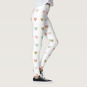 Blue Yellow Heart Girly Trendy Fashionable Yoga Leggings