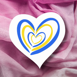 Blue Yellow Heart Love and Peace Ukraine Geïnspire Hart Sticker