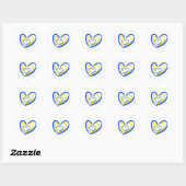 Blue Yellow Heart Love and Peace Ukraine Geïnspire Hart Sticker (Vel)