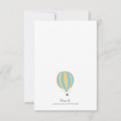 Blue Yellow Hot Air Ballon Baby shower RSVP-kaart RSVP Kaartje (Achterkant)