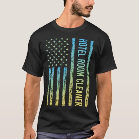 Blue Yellow Hotel Room Cleaner T-shirt (Voorkant)