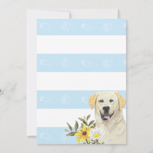 Blue Yellow Labrador Dog Baby shower Uitnodiging (Achterkant)
