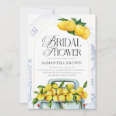 Blue & Yellow Lemon Italiaans Vrijgezellenfeest Kaart (Voorkant)