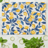 Blue & Yellow Lemon Kitchen Towel Theedoek (Gevouwen)