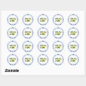 Blue Yellow Lemon Vrijgezellenfeest Envelope Seal Ronde Sticker (Vel)