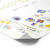 Blue & Yellow Love in Bloom Vrijgezellenfeest Welk Poster (Hoek)