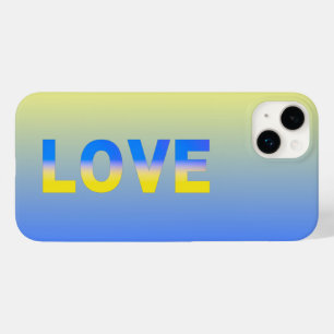 Blue Yellow LOVE typografie Oekraïne Geïnspireerde Case-Mate iPhone 14 Plus Hoesje