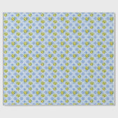 Blue Yellow Mediterranean Tile Lemon Bridal Shower Cadeaupapier (Vlak)