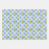 Blue Yellow Mediterranean Tile Lemons Italian Inpakpapier Vel (Voorkant 2)