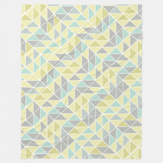 Blue Yellow Mint Modern Abstract driehoekspatroon Fleece Deken (Voorkant)