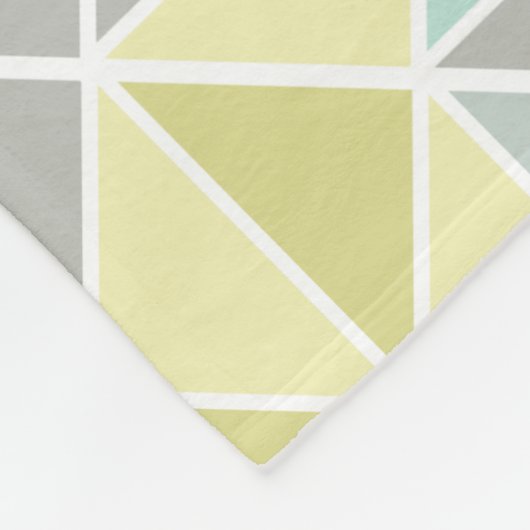Blue Yellow Mint Modern Abstract driehoekspatroon Fleece Deken (Hoek)