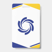 Blue & Yellow Modern Business ID Card Badge (Achterkant)