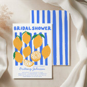 Blue & Yellow Modern Lemon Vrijgezellenfeest Kaart