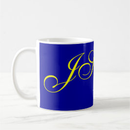 Blue Yellow Monogram Consultant Koffiemok