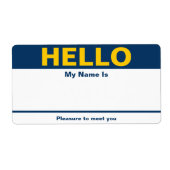 Blue Yellow Name Tag - Etiket (Voorkant)