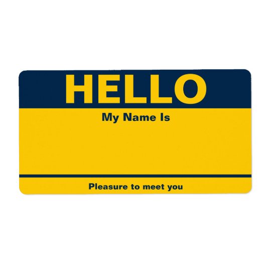 Blue Yellow Name Tag - Etiket (Voorkant)
