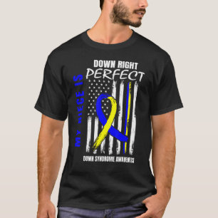 Blue Yellow Niece Down Syndrome Awareness American T-shirt