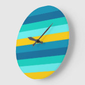 Blue Yellow Ocean Lemon Stripes Grote Klok (Hoek)
