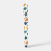 Blue Yellow Orange Kawaii Cat Pattern Cat Lover iPhone Hoesje (Linkerkant)