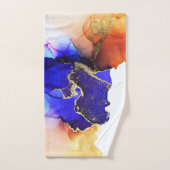 Blue Yellow Oranje Gold Abstract Bad Handdoek (Handdoek)