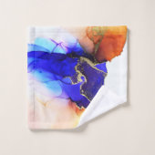 Blue Yellow Oranje Gold Abstract Bad Handdoek (Wasdoekje)