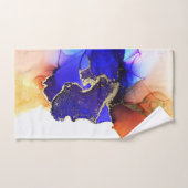 Blue Yellow Oranje Gold Abstract Bad Handdoek (Handdoek)