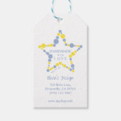 Blue & Yellow Original Buttons Star Handmade Love Cadeaulabel (Voorkant)