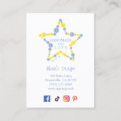 Blue & Yellow Original Buttons Star Handmade Love Visitekaartje (Voorkant)