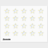 Blue & Yellow Original Buttons Star Handmade  Ster Sticker (Vel)